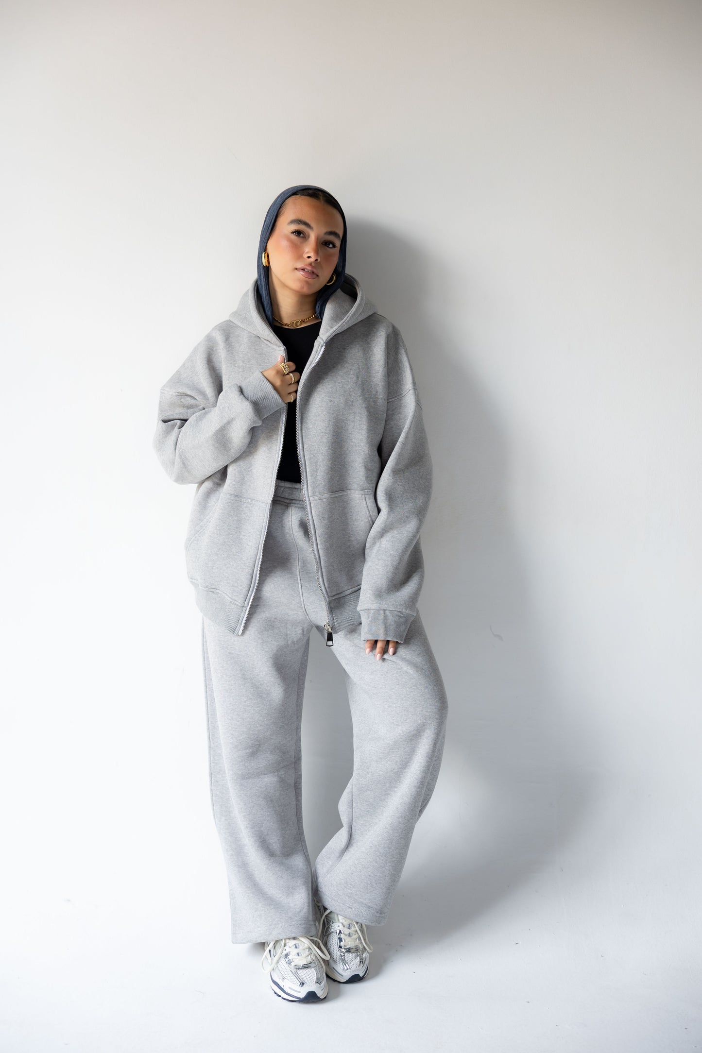 Zip Up Hoodie-Gray